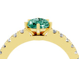 Yellow gold Pear Cut Solitaire Diamond with Pavé Band and Four-Prong Setting_4