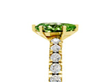 Yellow gold Pear Cut Solitaire Diamond with Pavé Band and Four-Prong Setting_5