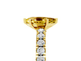 Yellow gold Pear Cut Solitaire Diamond with Pavé Band and Four-Prong Setting_5