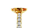 Yellow gold Pear Cut Solitaire Diamond with Pavé Band and Four-Prong Setting_5