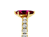 Yellow gold Pear Cut Solitaire Diamond with Pavé Band and Four-Prong Setting_5
