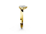 Yellow gold Pear Cut Solitaire Engagement Ring with Flat Band and Four-Prong Setting 2