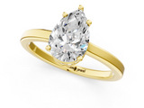 Yellow gold Pear Cut Solitaire Engagement Ring with Four-Prong Setting on a Classic Band_41