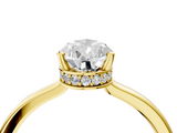 Yellow gold Pear Cut Solitaire Engagement Ring with Four-Prong Setting on a Classic Band_44