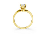 Yellow gold Pear Cut Solitaire Engagement Ring with Six-Prong Setting and Tapered Band_10