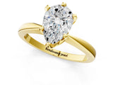Yellow gold Pear Cut Solitaire Engagement Ring with Six-Prong Setting and Tapered Band_8
