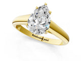 Yellow gold Pear Cut Solitaire Engagement Ring with Tapered Band and Four-Prong Setting_4