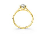 Yellow gold Pear Cut Solitaire Engagement Ring with Tapered Band and Four-Prong Setting_6