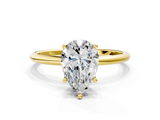 Yellow gold Pear Cut Solitaire Engagement Ring with Thin Band and Four-Prong Setting_3