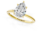 Yellow gold Pear Cut Solitaire Engagement Ring with Thin Band and Four-Prong Setting_4
