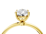 Yellow gold Pear Cut Solitaire Engagement Ring with Thin Band and Four-Prong Setting_7