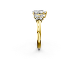 Yellow gold Pear Cut Solitaire Floral Diamond Ring with Four-Prong Setting_39