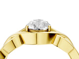 Yellow gold Pear Cut Solitaire Intertwined Band Prong Setting Ring_14