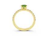 Yellow gold Pear Cut Solitaire Pave Diamond Engagement Ring with Four-Prong Setting_15
