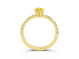 Yellow gold Pear Cut Solitaire Pave Diamond Engagement Ring with Four-Prong Setting_15