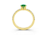 Yellow gold Pear Cut Solitaire Pave Diamond Engagement Ring with Four-Prong Setting_15