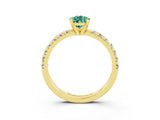 Yellow gold Pear Cut Solitaire Pave Diamond Engagement Ring with Four-Prong Setting_15
