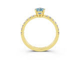 Yellow gold Pear Cut Solitaire Pave Diamond Engagement Ring with Four-Prong Setting_15