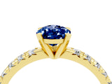 Yellow gold Pear Cut Solitaire Pave Diamond Engagement Ring with Four-Prong Setting_16