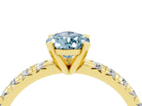 Yellow gold Pear Cut Solitaire Pave Diamond Engagement Ring with Four-Prong Setting_16