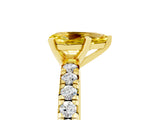 Yellow gold Pear Cut Solitaire Pave Diamond Engagement Ring with Four-Prong Setting_17
