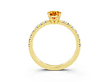 Yellow gold Pear Cut Solitaire Pave Diamond Engagement Ring with Four-Prong Setting_3