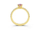 Yellow gold Pear Cut Solitaire Pave Diamond Engagement Ring with Four-Prong Setting_3