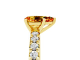 Yellow gold Pear Cut Solitaire Pave Diamond Engagement Ring with Four-Prong Setting_5