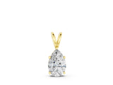 Yellow gold Pear Cut Solitaire Pendant with Three-Prong Setting_11