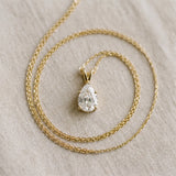 Yellow gold Pear Cut Solitaire Pendant with Three-Prong Setting_18