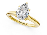 Yellow gold Pear Cut Solitaire Ring with Cathedral Band and Four-Prong Setting_124