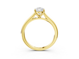 Yellow gold Pear Cut Solitaire Ring with Cathedral Band and Four-Prong Setting_126