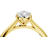 Yellow gold Pear Cut Solitaire Ring with Cathedral Band and Four-Prong Setting_127