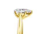 Yellow gold Pear Cut Solitaire Ring with Cathedral Band and Four-Prong Setting_128