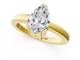 Yellow gold Pear Cut Solitaire Ring with Four-Prong Setting and Classic Band_73