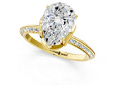Yellow gold Pear Cut Solitaire Split Shank Pave Diamond Engagement Ring with Four-Prong Setting_14