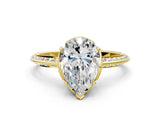 Yellow gold Pear Cut Solitaire Split Shank Pave Diamond Engagement Ring with Four-Prong Setting_37