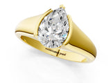 Yellow gold Pear Cut Solitaire Tension Set Diamond Ring with Split Shank Band_16