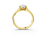 Yellow gold Pear Cut Solitaire Tension Set Diamond Ring with Split Shank Band_18