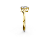 Yellow gold Pear Cut Solitaire Twist Band Ring with Four-Prong Setting_52