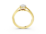 Yellow gold Pear Cut Solitaire Twist Band Ring with Four-Prong Setting_53