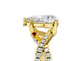 Yellow gold Pear Cut Solitaire Twist Pave Diamond Engagement Ring with Prong Setting_20