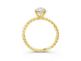 Yellow gold Pear Cut Solitaire Twisted Band 4-Prong Ring_18
