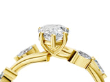 Yellow gold Pear Cut Solitaire Twisted Band Marquise Accent Prong Setting Ring_7