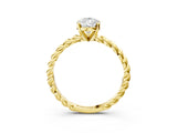 Yellow gold Pear Cut Solitaire Twisted Band with Four-Prong Setting_127