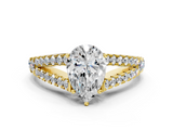Yellow gold Pear Cut Split Shank Pave Diamond Engagement Ring with Four-Prong Setting_28