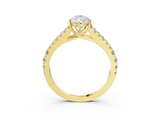 Yellow gold Pear Cut Split Shank Pave Diamond Engagement Ring with Four-Prong Setting_31