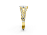 Yellow gold Pear Cut Split Shank Pave Diamond Ring with Four-Prong Setting_34
