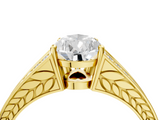 Yellow gold Pear Cut Split Shank Pave Diamond Ring with Four-Prong Setting_36