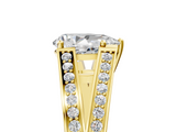 Yellow gold Pear Cut Split Shank Pave Diamond Ring with Four-Prong Setting_37